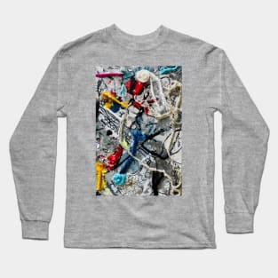 Abstract Mondrian Mixed Media Artwork Long Sleeve T-Shirt